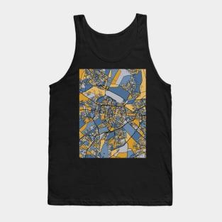 Sofia Map Pattern in Blue & Gold Tank Top